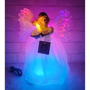 Mr. Christmas Angel Tree Topper Animated Fiber Optic Tabletop Color Changing NEW